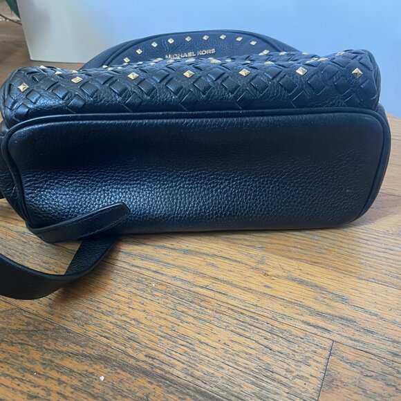 Michael Kors Abbey Medium Studded Pebbled Leather Backpack - Picture 11 of 11